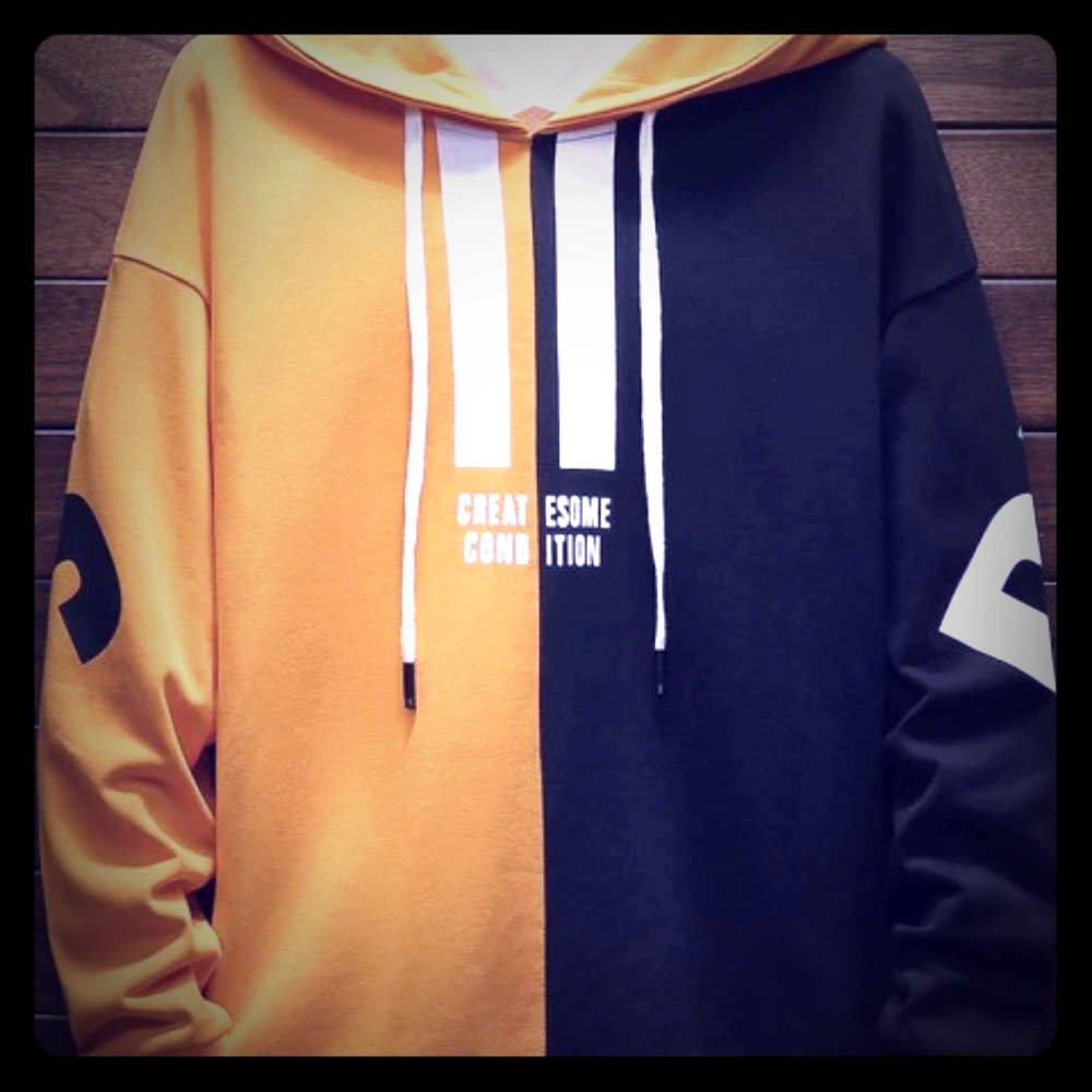 Zaful yellow and black hoodie